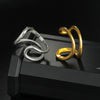 Wholesale Jewelry Geometric Exaggerated Style Titanium Steel Ring With Letters Numbers Text Electroplating For Unisex