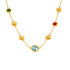 Wholesale Jewelry Geometric Faceted Glass 316L Stainless Steel Electroplated Necklace For Women