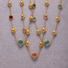 Wholesale Jewelry Geometric Faceted Glass 316L Stainless Steel Electroplated Necklace For Women
