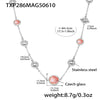 Wholesale Jewelry Geometric Faceted Glass 316L Stainless Steel Electroplated Necklace For Women