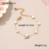 Wholesale Jewelry Geometric Fivepointed Star Motherofpearl Stainless Steel Electroplated Necklace And Bracelet For Women