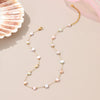 Wholesale Jewelry Geometric Fivepointed Star Motherofpearl Stainless Steel Electroplated Necklace And Bracelet For Women