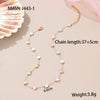 Wholesale Jewelry Geometric Fivepointed Star Motherofpearl Stainless Steel Electroplated Necklace And Bracelet For Women