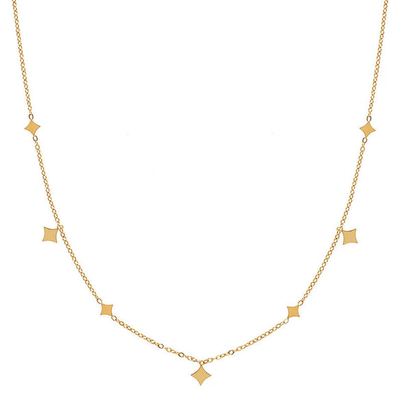Wholesale Jewelry Geometric Fivepointed Star Titanium Steel Electroplated O Chain Necklace For Women