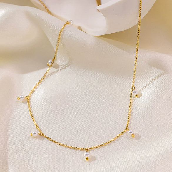 Wholesale Jewelry Geometric Fivepointed Star Titanium Steel Electroplated O Chain Necklace For Women