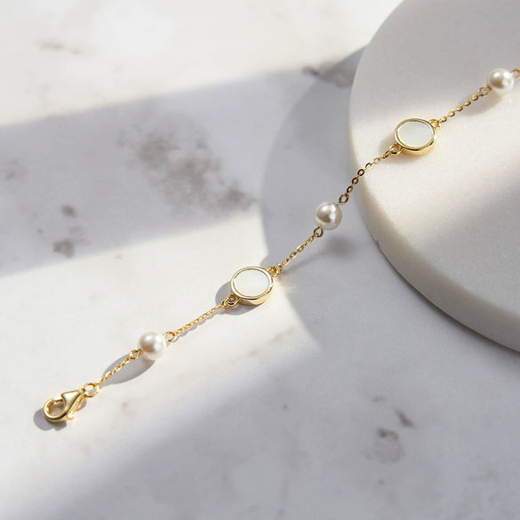 Wholesale Jewelry Geometric Fourleaf Clover Design Silver Bracelet S925 Sterling Silver Chain Electroplating For Women