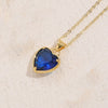 Wholesale Jewelry Geometric Glass Love Pendant Necklace Copper Electroplated For Women