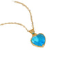 Wholesale Jewelry Geometric Glass Love Pendant Necklace Copper Electroplated For Women