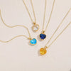 Wholesale Jewelry Geometric Glass Love Pendant Necklace Copper Electroplated For Women