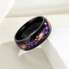 Wholesale Jewelry Geometric Gold Foil Inlaid Titanium Steel Ring For Men And Women