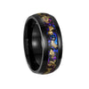 Wholesale Jewelry Geometric Gold Foil Inlaid Titanium Steel Ring For Men And Women
