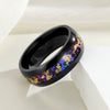 Wholesale Jewelry Geometric Gold Foil Inlaid Titanium Steel Ring For Men And Women