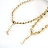 Wholesale Jewelry Geometric Gold Plated Copper Beads Electroplated Adjustable Necklace Unisex With Water Wave Chain And Mixed Gem Inlay
