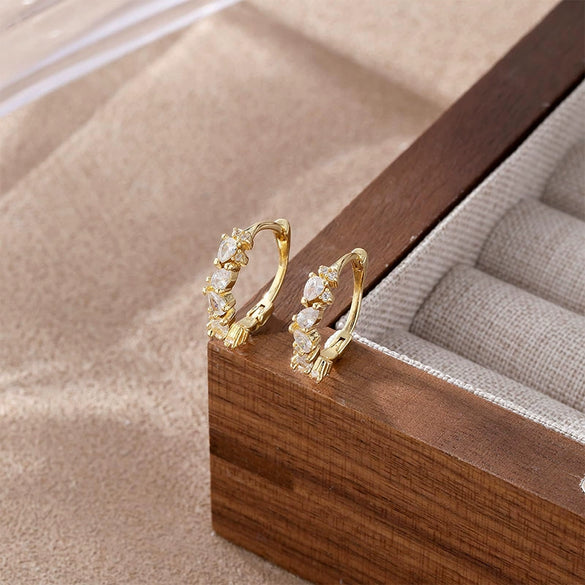 Wholesale Jewelry Geometric Gold Plated Copper Earrings