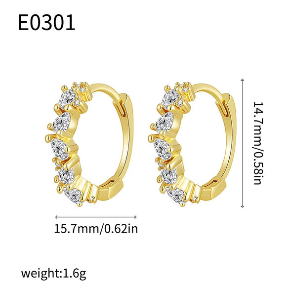 Wholesale Jewelry Geometric Gold Plated Copper Earrings