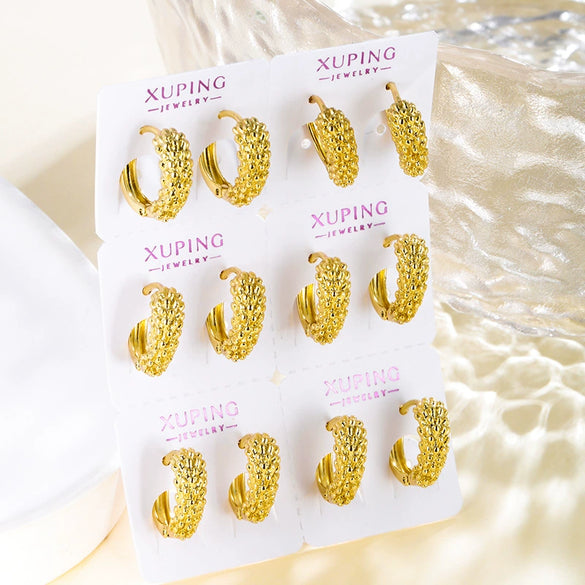 Wholesale Jewelry Geometric Gold Plated Copper Wheat Earrings For Women