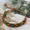 Wholesale Jewelry Geometric Gradient Handmade Glass Glazed Rice Beads Woven Bracelet