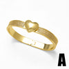 Wholesale Jewelry Geometric Heart Fivepointed Star Copper Goldplated Bracelet