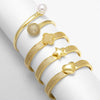 Wholesale Jewelry Geometric Heart Fivepointed Star Copper Goldplated Bracelet