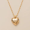 Wholesale Jewelry Geometric Heart Shape Copper Titanium Steel Zircon Necklace Plated With Real Gold O Chain