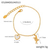 Wholesale Jewelry Geometric Heart 316L Stainless Steel Goldplated Unisex Pendant Bracelet