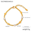 Wholesale Jewelry Geometric Heart 316L Stainless Steel Goldplated Unisex Pendant Bracelet