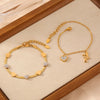 Wholesale Jewelry Geometric Heart 316L Stainless Steel Goldplated Unisex Pendant Bracelet