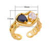 Wholesale Jewelry Geometric Heartshaped Copper Ring Electroplated