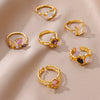 Wholesale Jewelry Geometric Heartshaped Copper Ring Electroplated