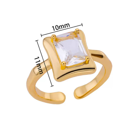 Wholesale Jewelry Geometric Heartshaped Copper Ring Electroplated