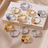 Wholesale Jewelry Geometric Heartshaped Copper Ring Electroplated