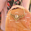 Wholesale Jewelry Geometric Hollow Antler Inlaid Imitation Moonstone Copper Necklace For Women