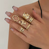 Wholesale Jewelry Geometric Hollow Irregular Zinc Alloy Ring With Electroplating For Women