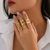 Wholesale Jewelry Geometric Hollow Irregular Zinc Alloy Ring With Electroplating For Women