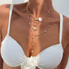 Wholesale Jewelry Geometric Iron Chain Shell Alloy Imitation Pearl Starfish Pendant Clavicle Necklace Electroplated