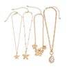 Wholesale Jewelry Geometric Iron Chain Shell Alloy Imitation Pearl Starfish Pendant Clavicle Necklace Electroplated