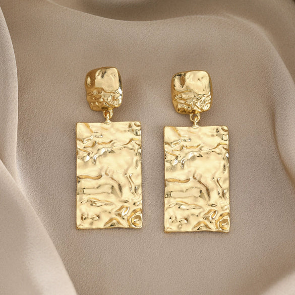 Wholesale Jewelry Geometric Irregular Alloy Earrings Retro Simple Style