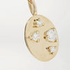 Wholesale Jewelry Geometric Irregular Oval Zircon Pendant Necklace Copper Titanium Steel Goldplated