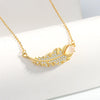 Wholesale Jewelry Geometric Leaf 925 Sterling Silver Zirconembedded Electroplated Pendant Necklace For Women
