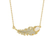 Wholesale Jewelry Geometric Leaf 925 Sterling Silver Zirconembedded Electroplated Pendant Necklace For Women