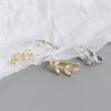Wholesale Jewelry Geometric Leaves Ear Studs S925 Silver Electroplated For Female