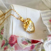 Wholesale Jewelry Geometric Love Open Oval Photo Album Pendant Necklace Copper Titanium Steel O Chain Real Gold Plated