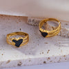 Wholesale Jewelry Geometric Love Shape 316L Stainless Steel Goldplated Ring