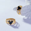 Wholesale Jewelry Geometric Love Shape 316L Stainless Steel Goldplated Ring