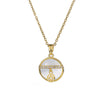 Wholesale Jewelry Geometric Mixed Gemstone Inlay Titanium Steel Pendant Necklace For Women
