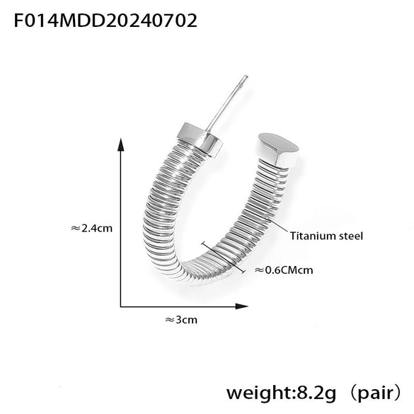 Wholesale Jewelry Geometric Multilayer 316L Stainless Steel Gold Plated Earrings