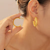 Wholesale Jewelry Geometric Multilayer 316L Stainless Steel Gold Plated Earrings