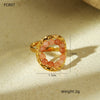 Wholesale Jewelry Geometric Natural Stone Beaded Open Stainless Steel Ring Electroplated Fashion Luxury Niche Highend