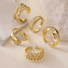 Wholesale Jewelry Geometric Open Ring Copper Electroplated For Women