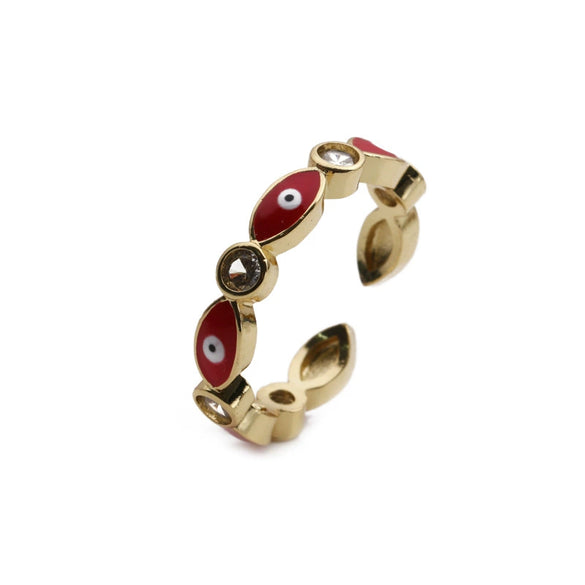Wholesale Jewelry Geometric Open Ring Copper Microinlaid Zircon Love Style Unisex